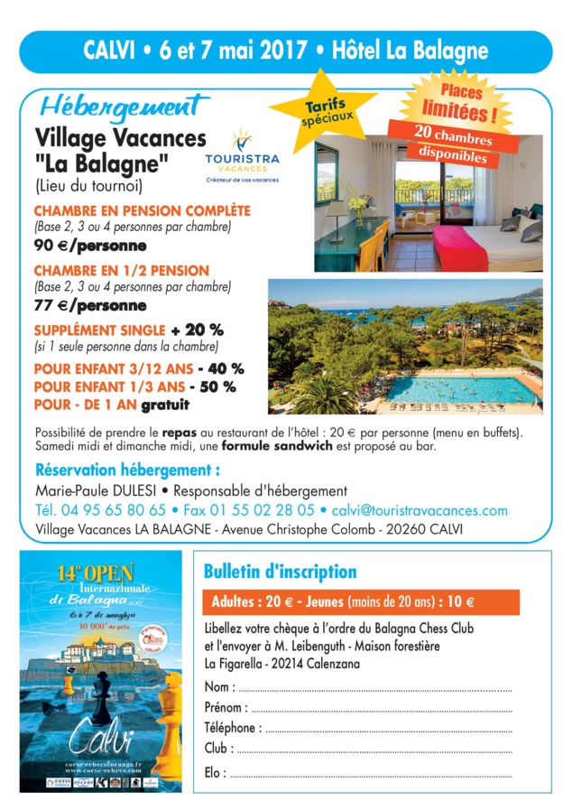 14e Open International de Balagne du 6 au 7 mai 2017 14e Open International de Balagne du 6 au 7 mai 2017