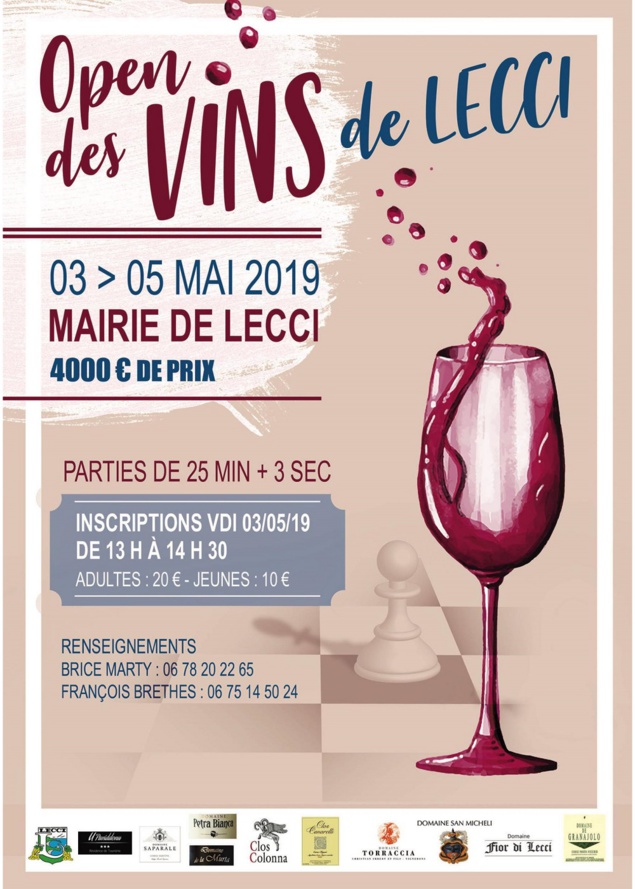 Open des Vins de Lecci du 3 au 5 mai 2019 Open des Vins de Lecci du 3 au 5 mai 2019