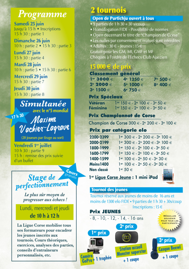 De nombreux GMI à Porticcio pour le 3e Open International De nombreux GMI à Porticcio pour le 3e Open International
