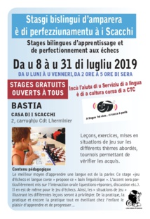 Stasgiu di scacchi in lingua nustrale di lugliu : « scacchi è ghjente famosa » Stasgiu di scacchi in lingua nustrale di lugliu : « scacchi è ghjente famosa »