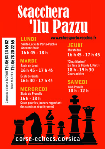 Per i scacchi dinnò, hè a rientrata ! Per i scacchi dinnò, hè a rientrata !