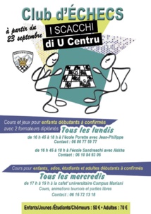 C'est la rentrée pour l'Associu di i Scacchi di u Centru C'est la rentrée pour l'Associu di i Scacchi di u Centru