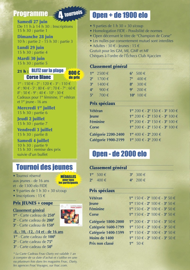 7e Open International de Purtichju du 27 juin au 4 juillet 2020 7e Open International de Purtichju du 27 juin au 4 juillet 2020