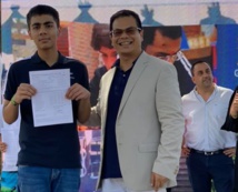 Prithu Gupta lors de la remise des prix de l'Open de Purtichju 2019