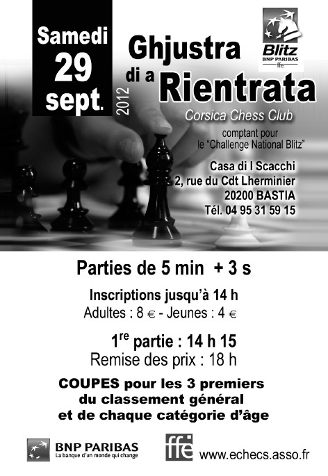 Ghjustra di Rientrata di u Corsica Chess Club Ghjustra di Rientrata di u Corsica Chess Club