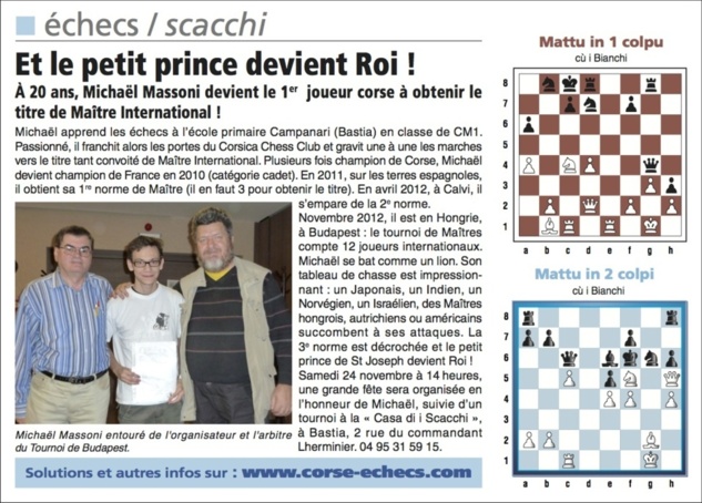 Corse-Matin du 18 novembre 2012