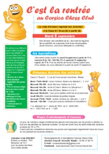 C'est la rentrée au Corsica Chess Club