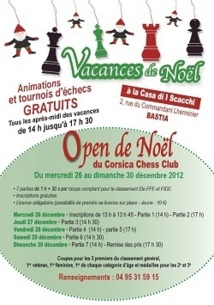Les tournois de Noël du Corsica Chess Club