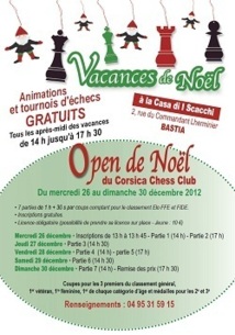 Les tournois de Noël du Corsica Chess Club Les tournois de Noël du Corsica Chess Club