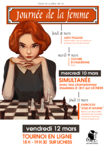 A Lega Corsa di Scacchi urganizeghja a so prima edizione di « A Settimana di a Donna » ! La ligue Corse d'échecs organise sa première édition de « La semaine de la femme » ! A Lega Corsa di Scacchi urganizeghja a so prima edizione di « A Settimana di a Donna » ! La ligue Corse d'échecs organise sa première édition de « La semaine de la femme » !