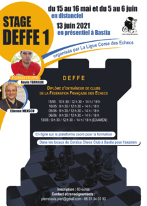 Un stage d’entraîneur (DEFFE 1°) organisé ce week-end !
