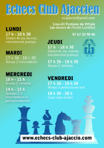 Per i scacchi dinnò, hè a rientrata !  Per i scacchi dinnò, hè a rientrata !