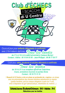 Per i scacchi dinnò, hè a rientrata !  Per i scacchi dinnò, hè a rientrata !