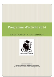 Un document exceptionnel et instructif  : le programme d'activité de la ligue corse pour 2014