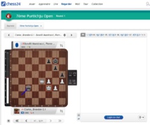 Retransmission en direct des 8 premiers échiquiers de l'Open International de Purtichju