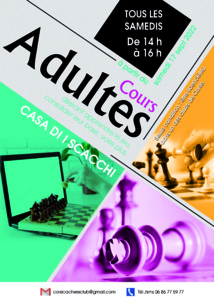 Reprise et appariements des tournois fermés du vendredi au Corsica Chess club