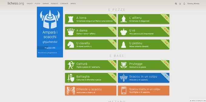 Des cours d’échecs pour les débutants sont disponibles en Corse, sur le site www.lichess.org Des cours d’échecs pour les débutants sont disponibles en Corse, sur le site www.lichess.org