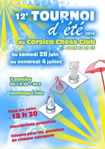 Lucas Bunoust remporte le 12e Open d'été du Corsica Chess Club Lucas Bunoust remporte le 12e Open d'été du Corsica Chess Club