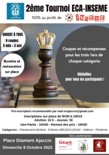 Blitz " INSEME - ECA", un beau tournoi sous le signe de la solidarité Blitz " INSEME - ECA", un beau tournoi sous le signe de la solidarité