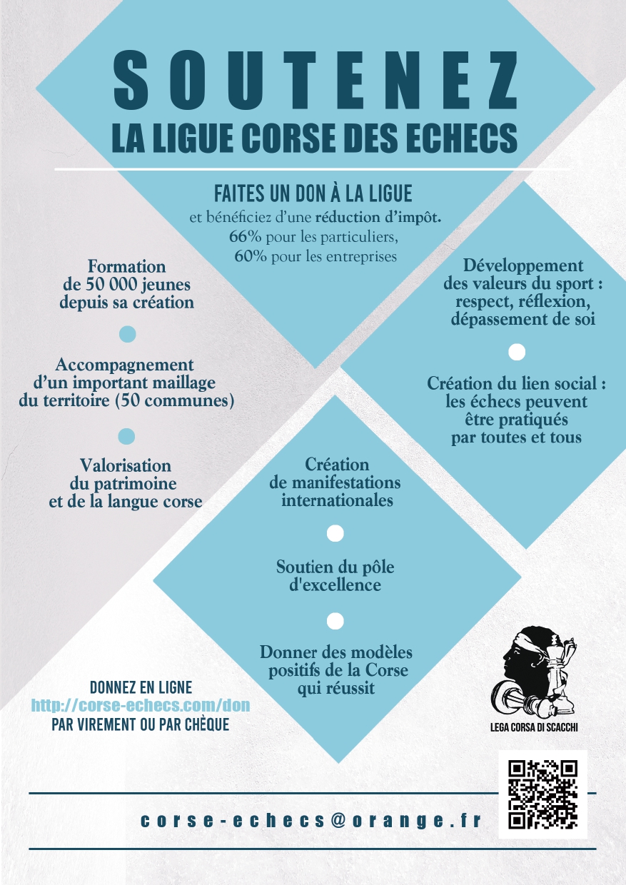 Soutenez la Ligue Corse des Echecs Soutenez la Ligue Corse des Echecs