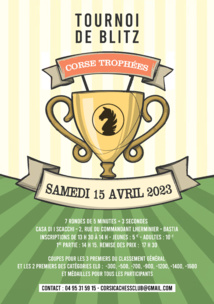 Blitz Corse Trophée à la Casa di I Scacchi, samedi 15 avril 2023