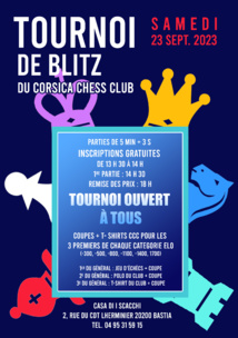 Apollo Deladerriere remporte le 1er blitz de la saison du Corsica Chess Club  Apollo Deladerriere remporte le 1er blitz de la saison du Corsica Chess Club