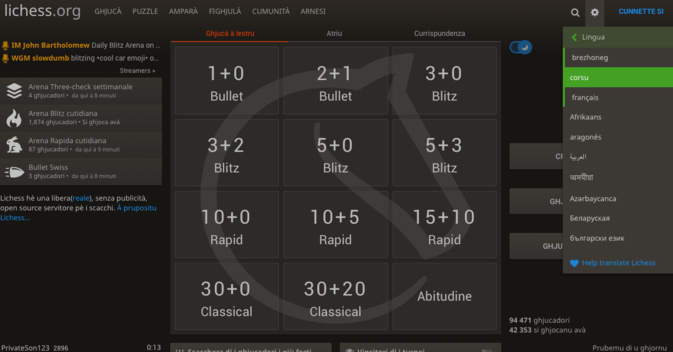Lichess.org in Corsu