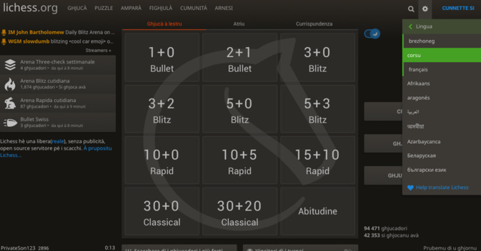 Lichess.org in Corsu Lichess.org in Corsu