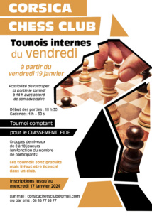 Tournois fermés et des soirées Blitz au Corsica Chess Club Tournois fermés et des soirées Blitz au Corsica Chess Club