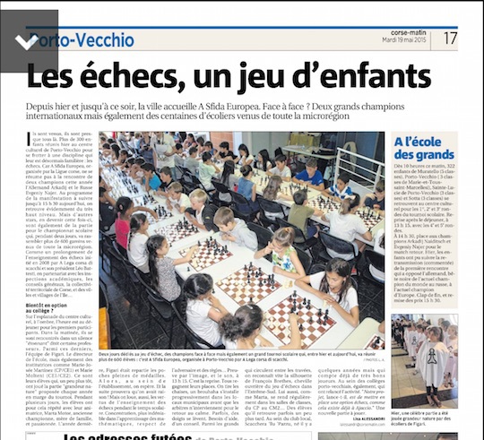 Le championnat scolaire de Portivechju