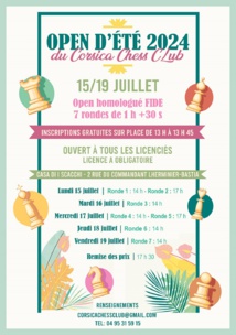 Open d'été du Corsica Chess Club: Pierre-Joseph Bonelli Maestracci grand vainqueur ! 