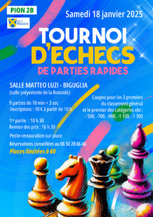 Un premier tournoi réussi pour le club Pion 2B à Biguglia ! Un premier tournoi réussi pour le club Pion 2B à Biguglia !