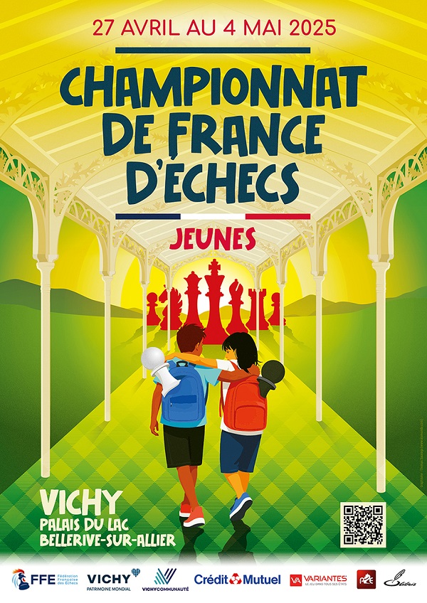 Les inscriptions pour le championnat de France d'Échecs Jeunes 2025 sont ouvertes - Vichy - 27/04 au 04/05/2025 Les inscriptions pour le championnat de France d'Échecs Jeunes 2025 sont ouvertes - Vichy - 27/04 au 04/05/2025