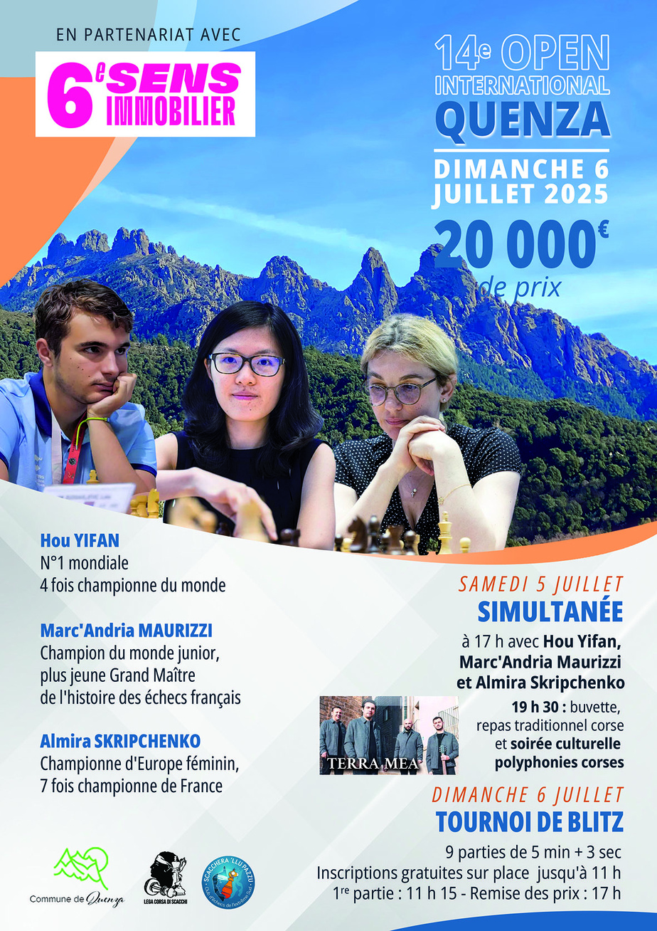 Échecs au sommet à Quenza avec Hou Yifan, légende mondiale des échecs !