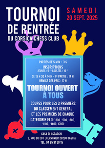 Une rentrée conviviale et réussie pour le Corsica Chess Club Une rentrée conviviale et réussie pour le Corsica Chess Club