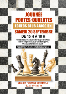 Journée portes ouvertes à l’Échecs Club Ajaccien - 20/09/2025 Journée portes ouvertes à l’Échecs Club Ajaccien - 20/09/2025