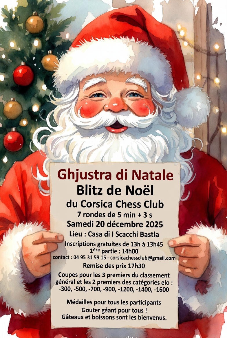 Ghjustra di Natale di u Corsica Chess Club - 20/12/2025