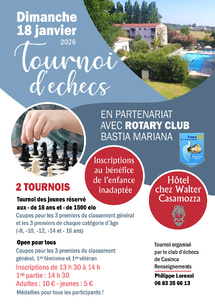Tournoi "Rotary Bastia Mariana" au profit de l'enfance inadaptée - 18/01/2026 Tournoi "Rotary Bastia Mariana" au profit de l'enfance inadaptée - 18/01/2026