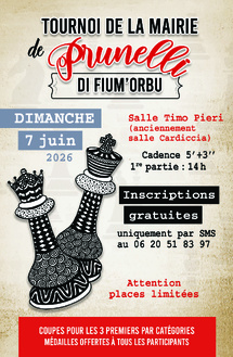 Une centaine de participants réunis pour le 5e tournoi de Blitz du Fium'Orbu à Prunelli Une centaine de participants réunis pour le 5e tournoi de Blitz du Fium'Orbu à Prunelli