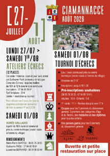 Tournoi de Blitz de Ciamannacce - Samedi 1er août 2026