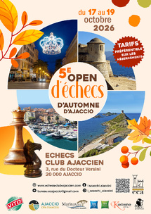 5e Open d'automne d'Aiacciu - 17 au 19/10/2026 5e Open d'automne d'Aiacciu - 17 au 19/10/2026
