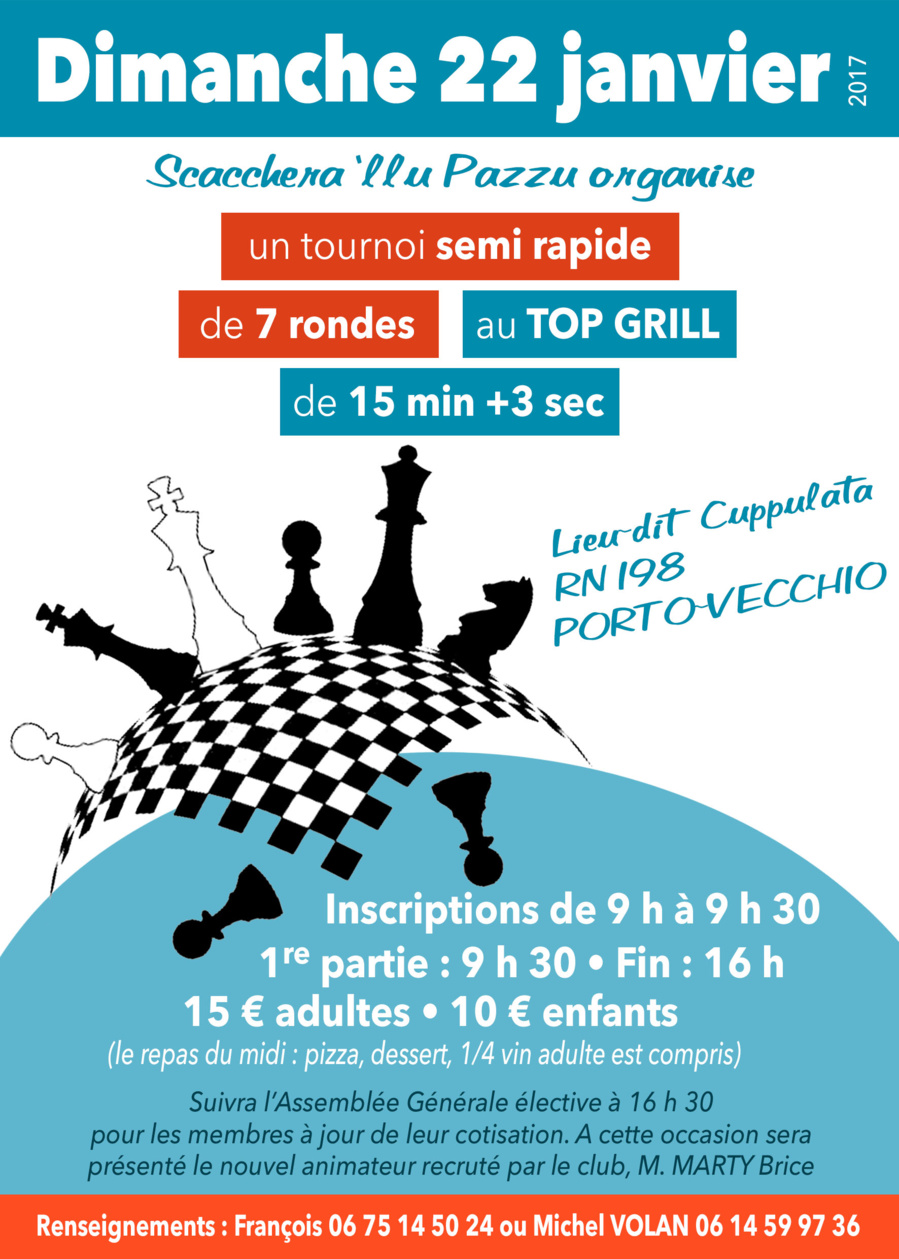 Opens de Blitz ce week-end à Bastia et Portivechju et Qualificatifs jeunes à Calvi  Opens de Blitz ce week-end à Bastia et Portivechju et Qualificatifs jeunes à Calvi