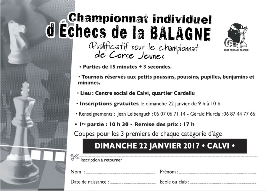 Opens de Blitz ce week-end à Bastia et Portivechju et Qualificatifs jeunes à Calvi 