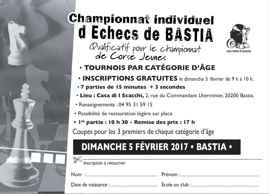 Qualificatifs des championnats de Corse Jeunes, dimanche à Bastia et Portivechju