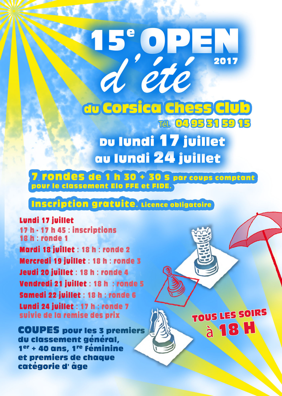 Loïc Ratier-Fontana remporte l'Open d'été du Corsica Chess Club 