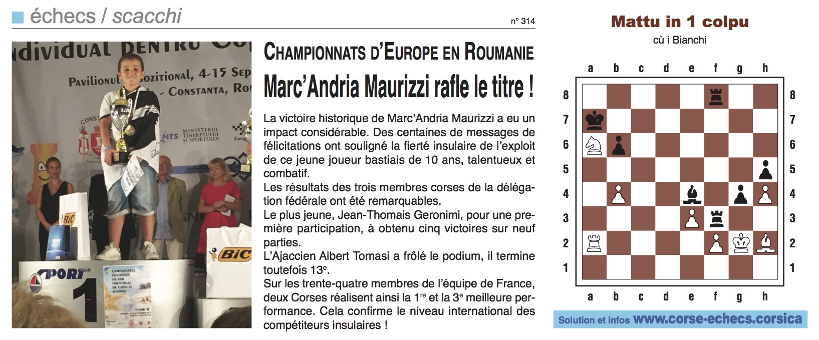 Corse-Matin du 17 septembre 2017