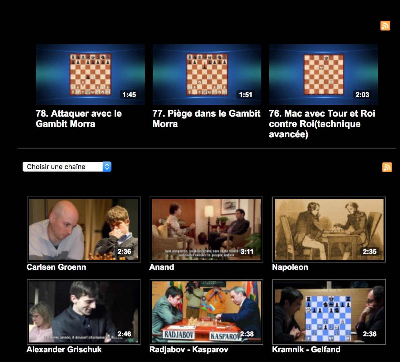 Corsica Chess TV... des centaines de videos : infos, mats, conseils tactiques, Histoire des champions, les plus belles parties