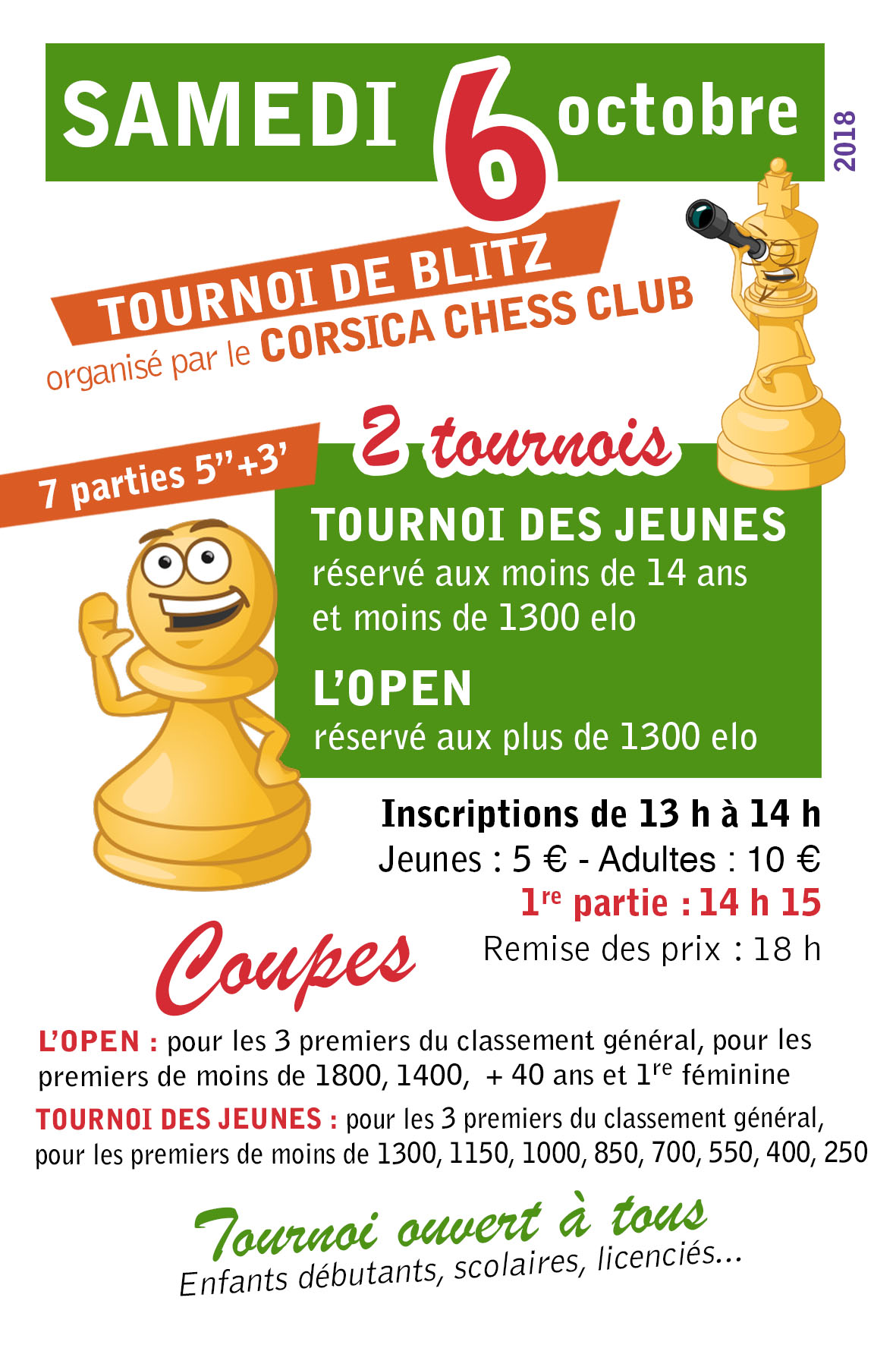 Marc'Andria Maurizzi et Aldo Cherici remportent les 1er blitz du Corsica Chess Club