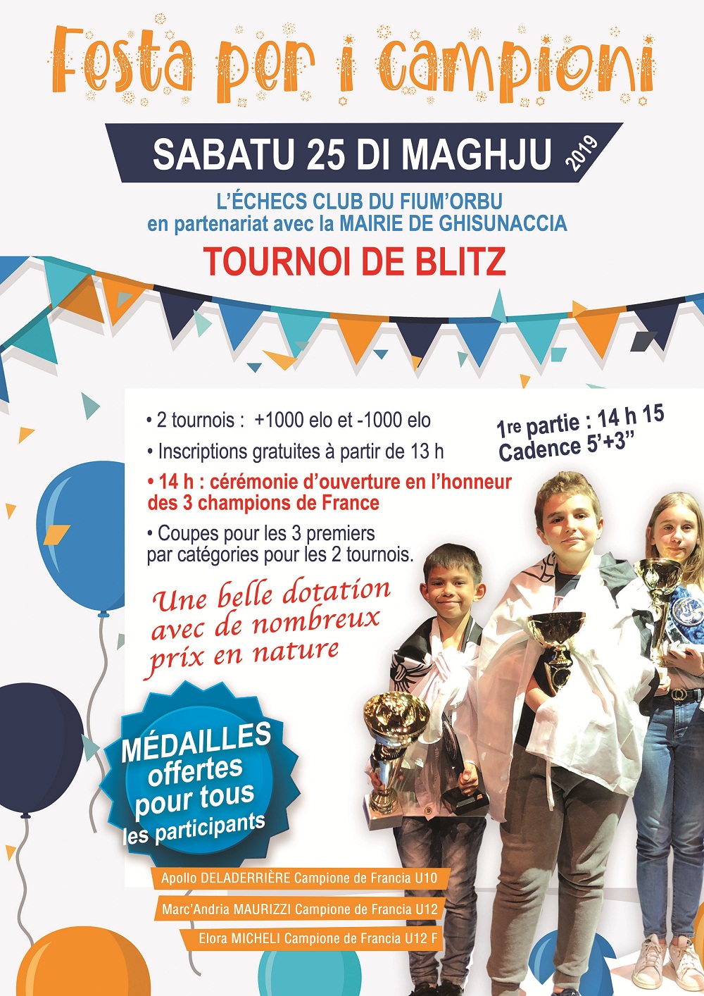 Les champions de France honorés par la municipalité de Ghisunaccia Les champions de France honorés par la municipalité de Ghisunaccia