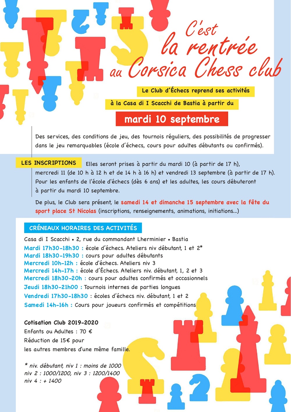 C'est la rentrée au Corsica Chess Club C'est la rentrée au Corsica Chess Club